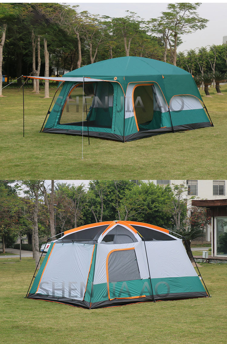 Cheap Goat Tents Outdoor Double Deck Two Bedrooms And Four Seasons Camping Waterproof Tent 8
